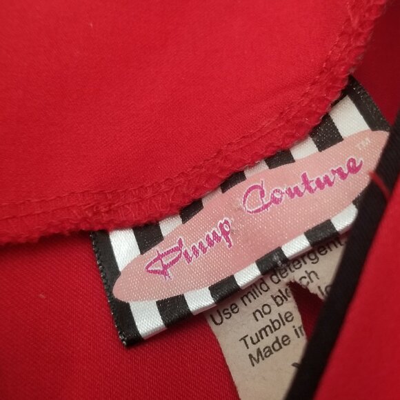 Pinup Couture Asian inspired Red Midi Dress - Picture 5 of 5